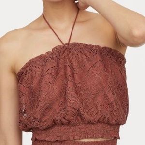 H&M brown lace tube top